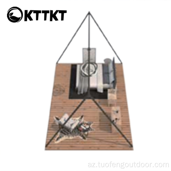 Bej ağ açıq düşərgə üçbucaqlı chalet çadırı